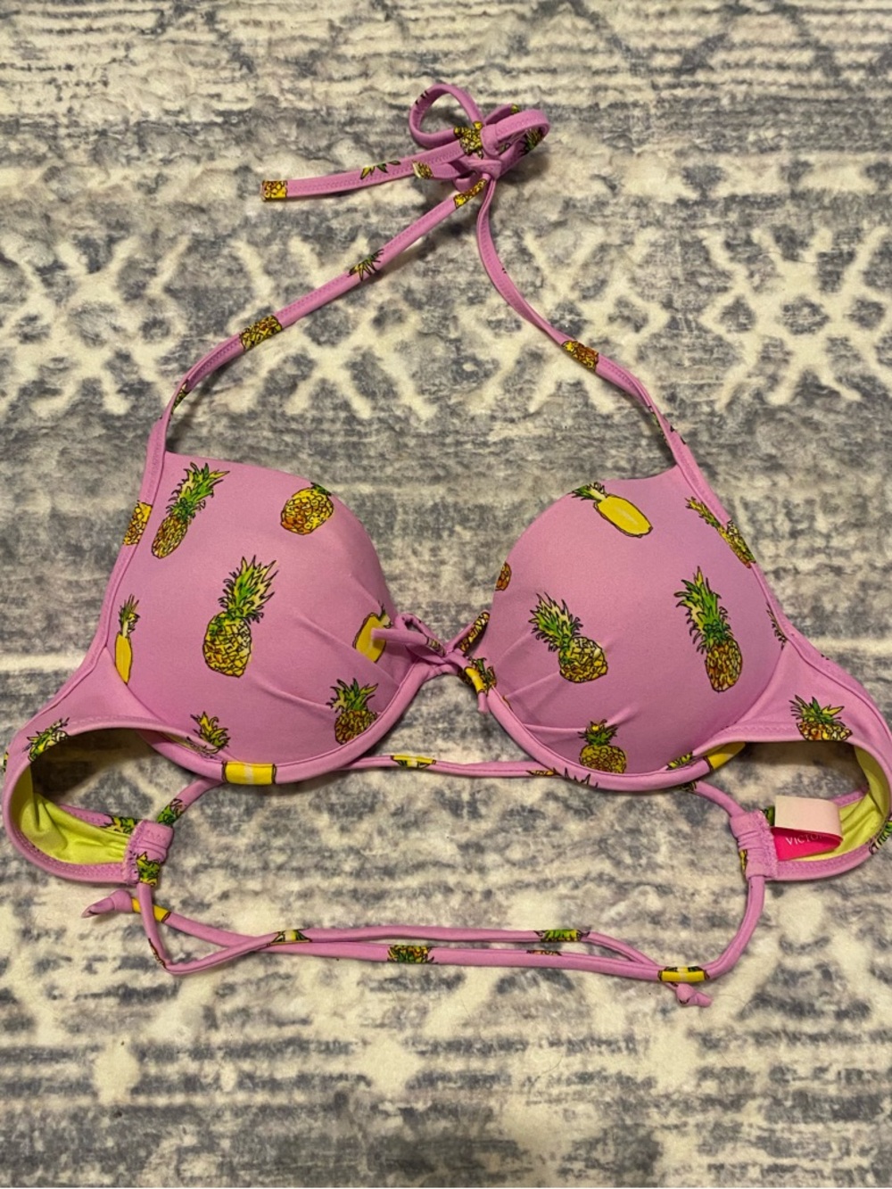 Victoria's Secret Pink Pineapple Print Bikini Top